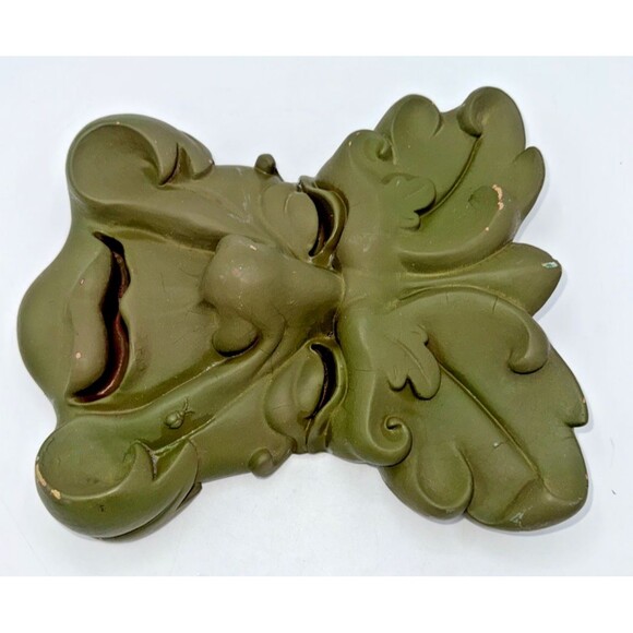 Vintage Chalk Ware Green Garden Grouch Garden Wall Art Wall Hanging 9.5” - Picture 8 of 12